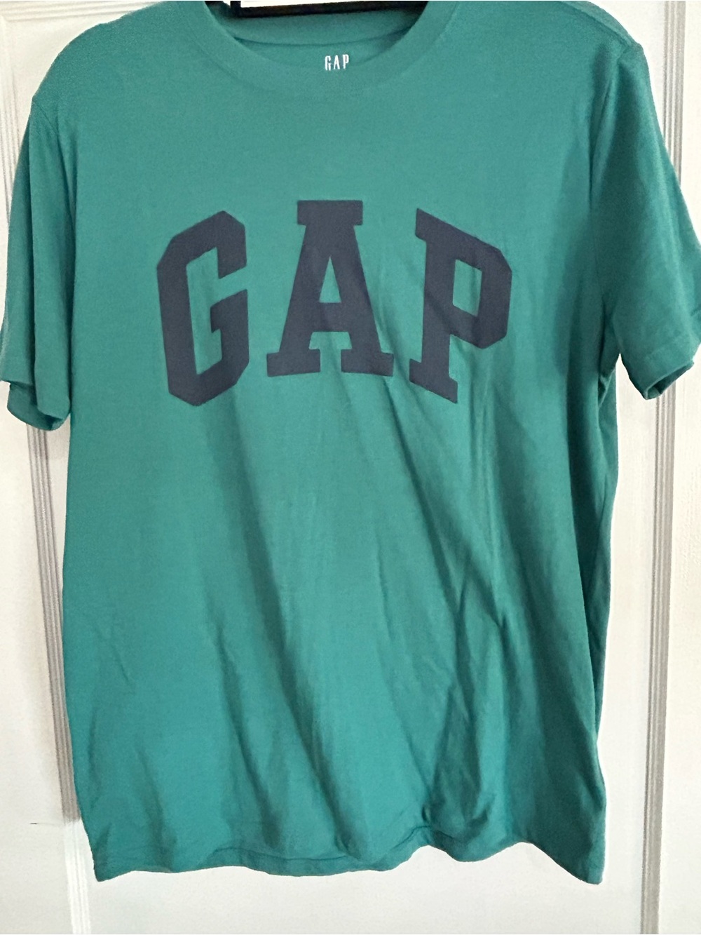 GAP Teal Short‑Sleeve Tee with Navy Logo nwot